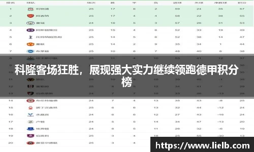 科隆客场狂胜，展现强大实力继续领跑德甲积分榜